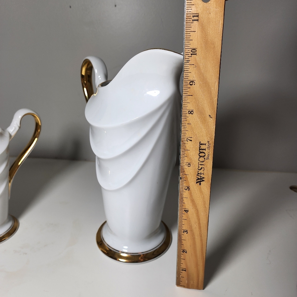 Richfield Tachikichi Adam Eve Pattern Japan Vtg Pitcher Porcelain Gold Art Deco - Picture 2 of 5